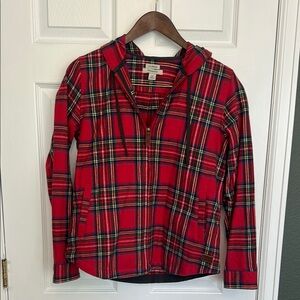 L.L. Bean Multicolor Plaid Zip Flannel (Sz xs)